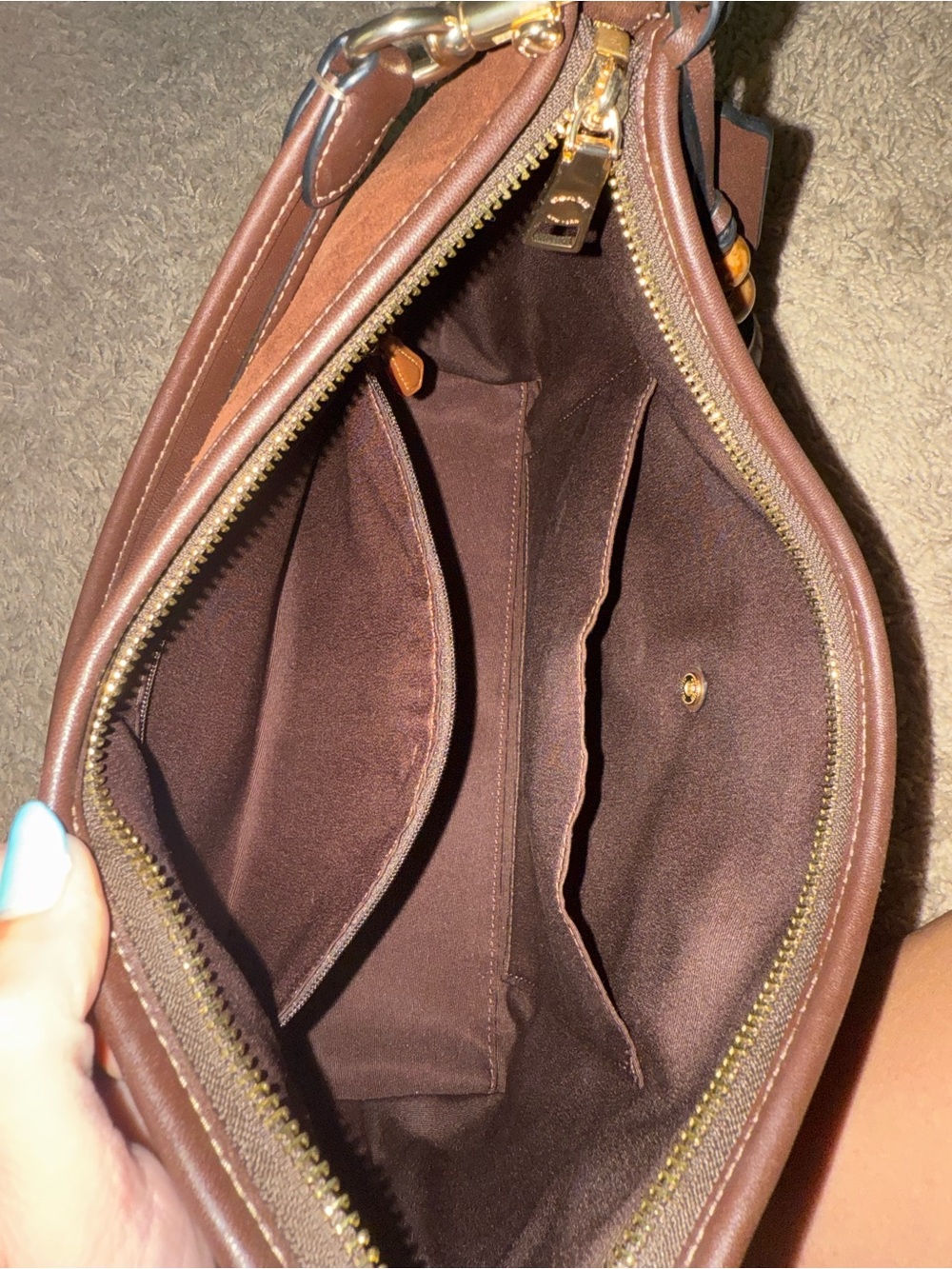 COACH Brown Suede Laurel Bag with Tassel Accent - Picture 3 of 3